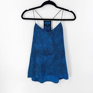 ✅ TIBI Women's Camisole Tank Top Racerback Sleeveless V-Neck Navy Blue Size 4